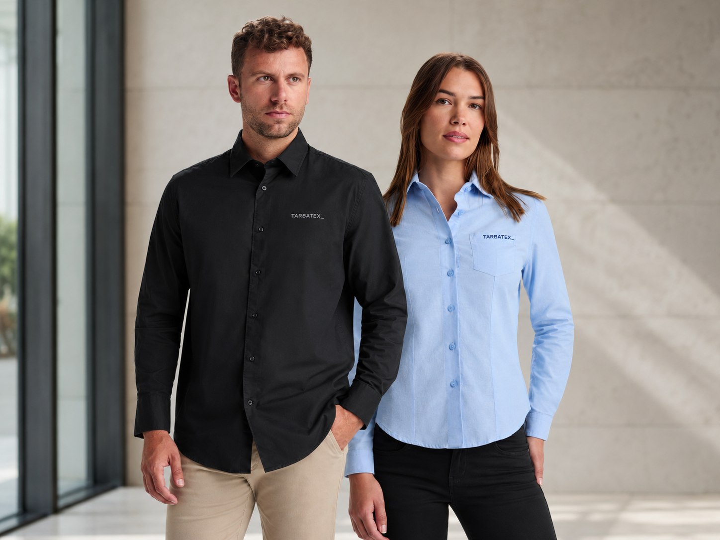 Camisas corporativas personalizadas con logotipo TARBATEX